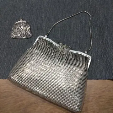 실버 메탈 메쉬 파티 백
