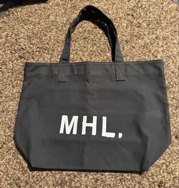 MHL. 블랙 토트백 헤비 코튼 캔버스