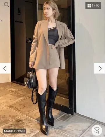 GYDA 택 포함 새상품 50% 할인 스틸레토 웨스턴 부츠 블랙