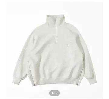harapeco HalfZip Sweat - 화이트 L 사이즈