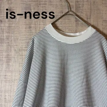 is-ness 이즈네스 벌룬 티셔츠 긴팔 M 네이비 화이트
