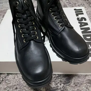 질샌더 블랙 가죽 워크 부츠