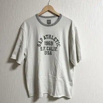 GAP 90s 실버 태그 로고 링거 티셔츠 M 반팔