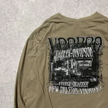 HARLEY DAVIDSON 롱 T 백 프린트 베이지 긴팔 XL