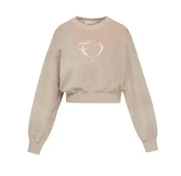 the virgins heart logo velvet sweat 베이지