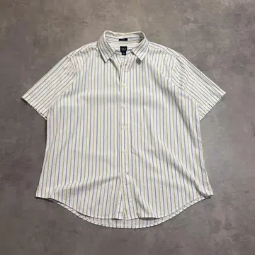 GAP 2000년대 스트라이프 단추 장식 반팔 셔츠 XL
