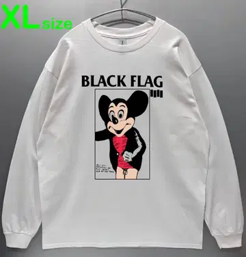 남녀 공용 블랙 플래그 BLACK FLAG 긴팔 티셔츠 롱T 화이트