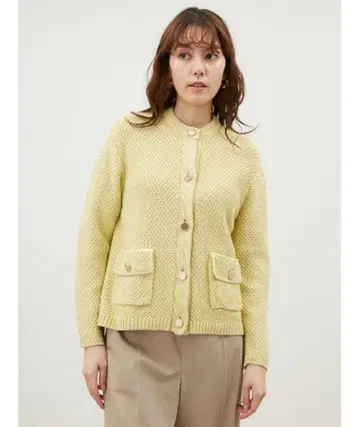 미라오원 플랩 포켓 금장 버튼 니트 가디건
