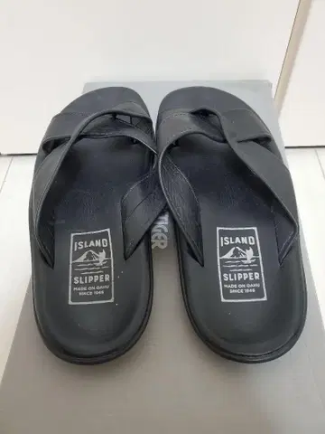 아일랜드 슬리퍼 가죽 샌들 블랙 10