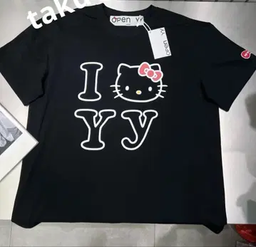 open yy x 헬로키티 티셔츠 블랙