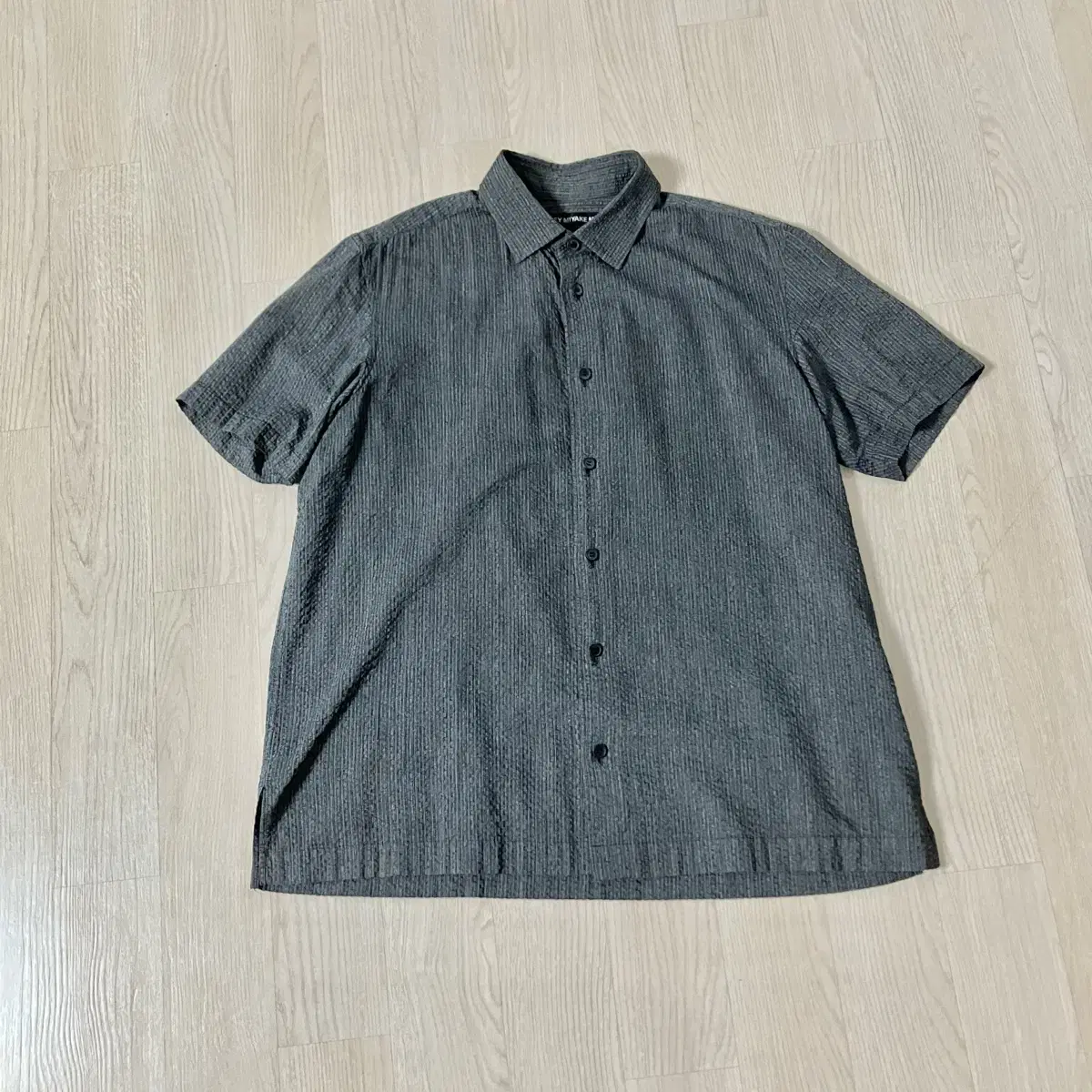 (3) Issey Miyake Men's Seersucker Short Sleeve Shirt