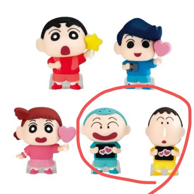 짱구 응원 응원봉 가챠 캡슐 피규어 양도 맹구 훈이 철수 유리