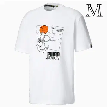 PUMA x PEANUTS 스누피 남성용 티셔츠 농구 화이트 M