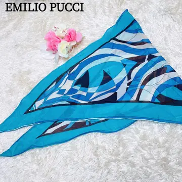 EMILIO PUCCI 에밀리오 푸치 스카프 마름모 스카이블루 파랑