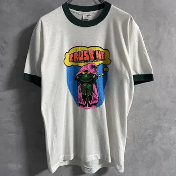 70s sears 빈티지 프린트 링거 티셔츠 반팔