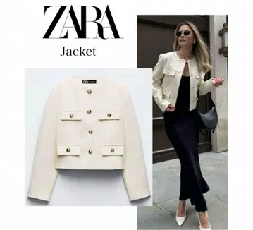 ZARA 자라 노카라 자켓 골드 버튼 M