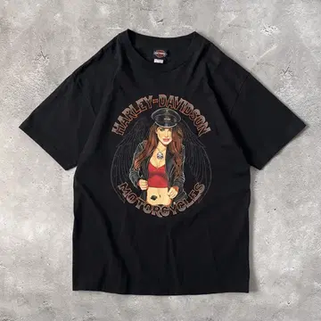 HARLEY-DAVIDSON 양면 티셔츠 핀업걸 나이아가라 폭포