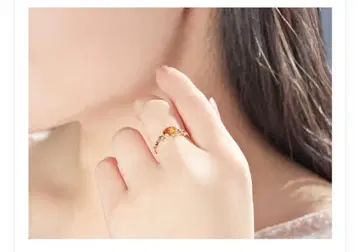 시트린 오벌 컷 반지 K10