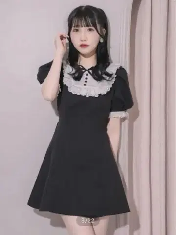 pium 코튼 레이스 도리 카페 원피스