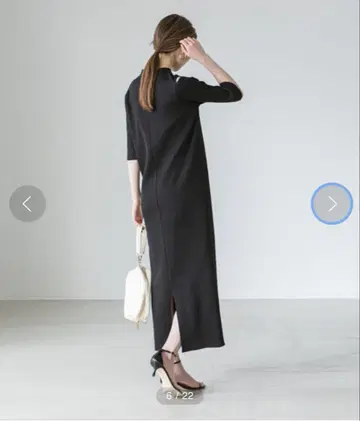 노블 토탄 골지 숄더 오픈 원피스 블랙