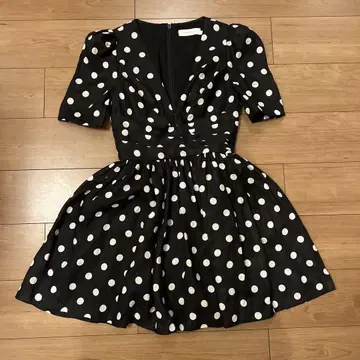 ZIMMERMANN 도트 무늬 반팔 미니 원피스