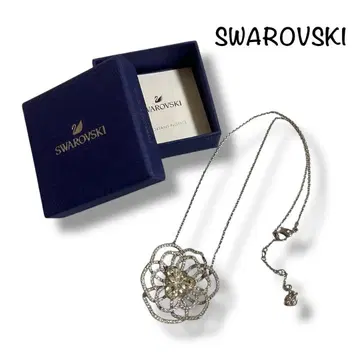 SWAROVSKI 스와로브스키 플라워 목걸이 큐빅 SLV