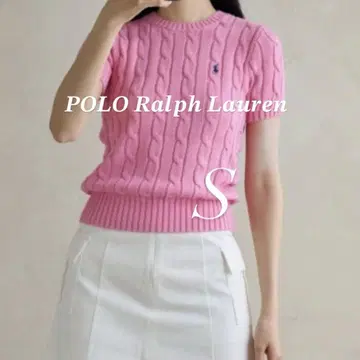 POLO Ralph Lauren 핑크 케이블 니트 S