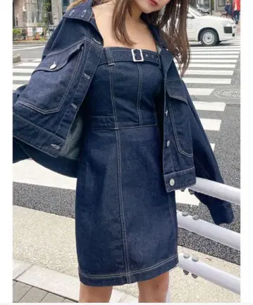 MURUA 데님 원피스 자켓 셋업