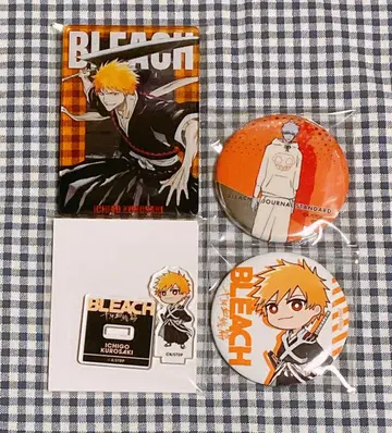 BLEACH 쿠로사키 이치고 저널 스탠다드 스탯 카드 캔뱃지 4종 세트