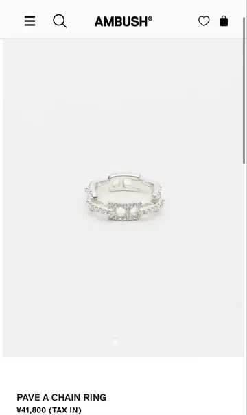 (정가 41800엔) 앰부쉬 PAVE A CHAIN RING L 사이즈