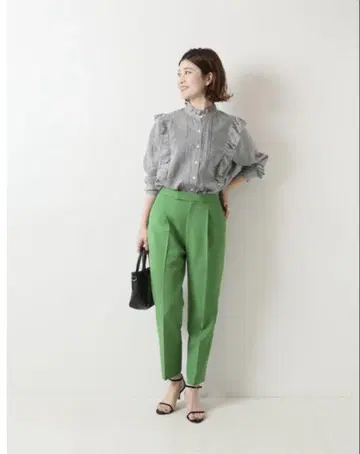 Spick & Span PL/R 트윌 테이퍼드 팬츠 그린 미사용 새상품