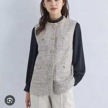 유나이티드 애로우즈 그린 라벨 트위드 베스트 자켓