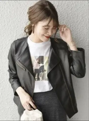 SHIPS 쉽스 노카라 라이더 자켓 램 가죽 블랙