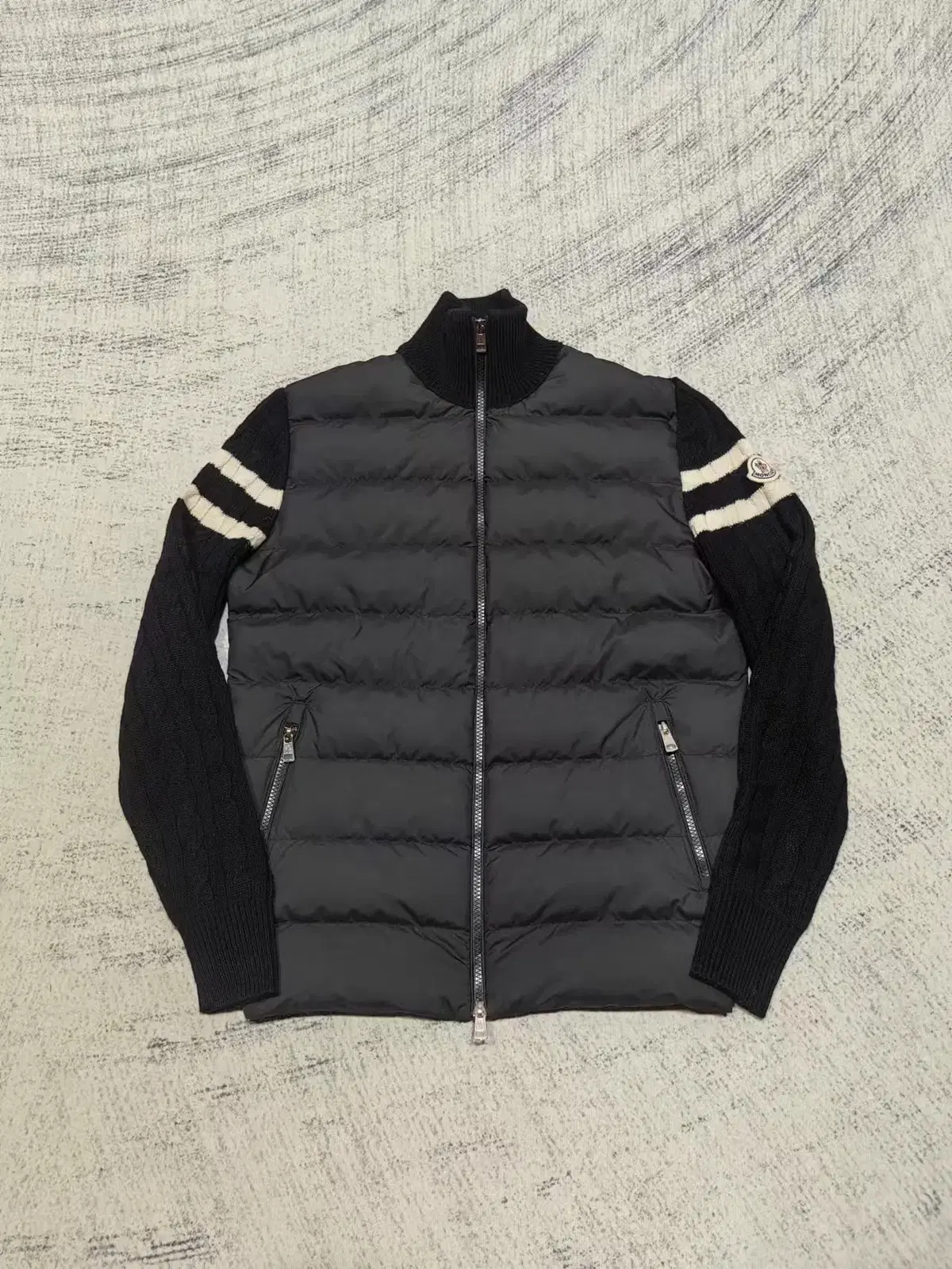 Moncler Men's Black Cashmere Knit Padding, XL size