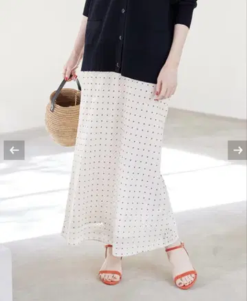 SLOBE IENA 슬로브 이에나 도트 롱 머메이드 스커트 내추럴
