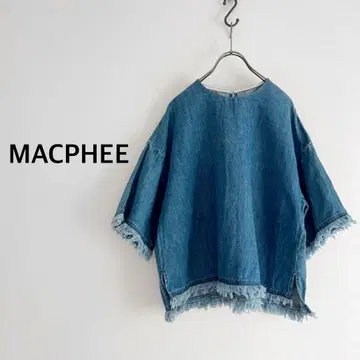 MACPHEE 프린지 데님 티셔츠
