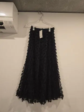 snidel 프린지 블랙 플레어 스커트