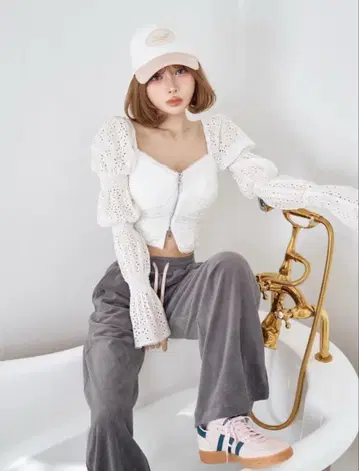 다리치 코튼 레이스 디자인 상의