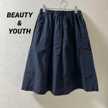 BEAUTY&YOUTH 유나이티드 애로우즈 네이비 무릎 기장 스커트