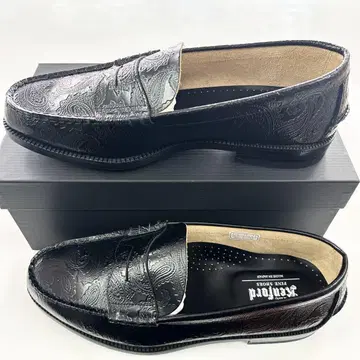 즉시 완판 아이템 켄포드 전면 페이즐리 로퍼 가죽 신발 블랙 24.5cm
