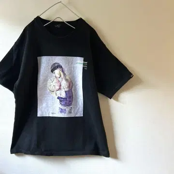 애플 범 프린트 티셔츠 농구 L 사이즈 블랙