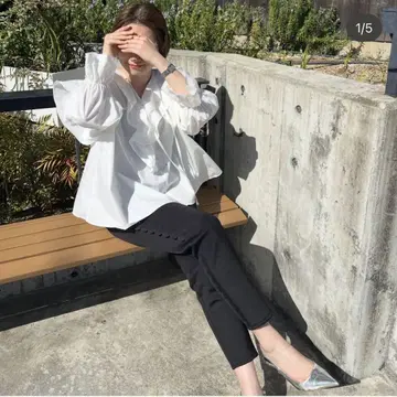 스캘럽 팬츠 블랙 새상품급