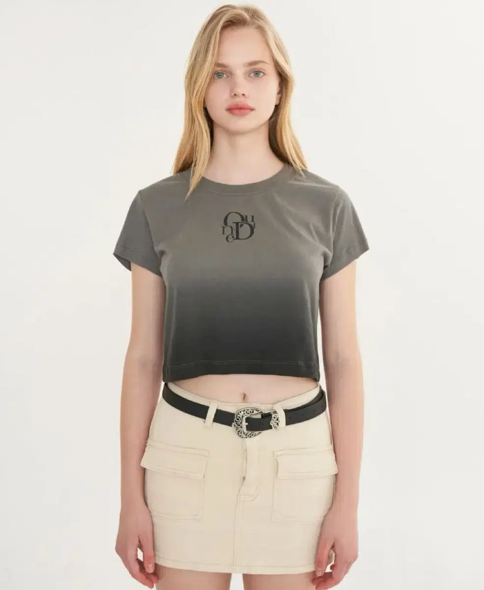 Oddoneout Tie-dye Crop T-shirt Charcoal