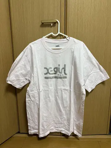 x-girl 연한 핑크 반팔 티셔츠