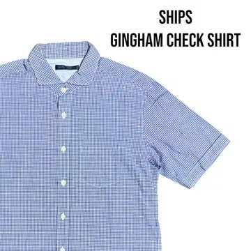 SHIPS 깅엄 체크 반팔 셔츠