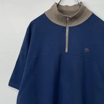 엄브로 하프 지퍼 피케 셔츠 네이비