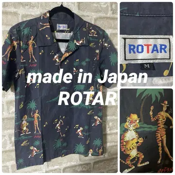 ROTAR 남성용 M 반팔 셔츠 알로하 셔츠 로터 호랑이 TIGER