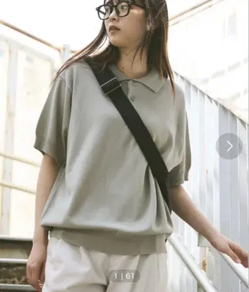 flaner 루즈 하프 슬리브 니트 폴로