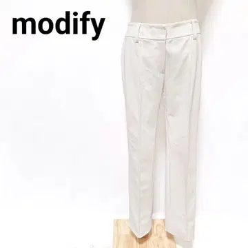 모디파이 화이트 팬츠 스트레이트 깔끔한 캐주얼 오피스 40