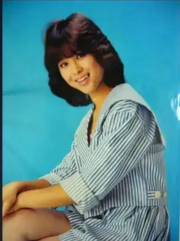 마츠다 세이코 티셔츠 블랙 쇼와 레트로 가수 아이돌